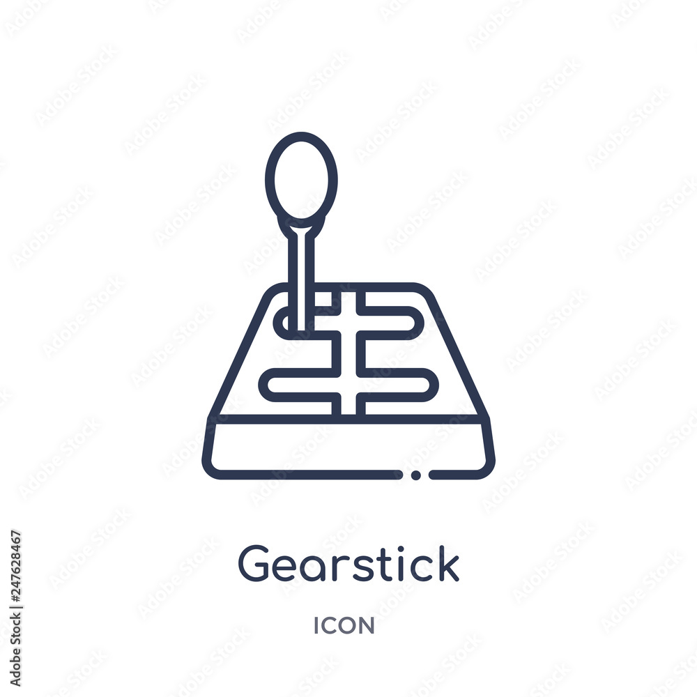 gearstick icon from transportation outline collection. Thin line gearstick icon isolated on white background. gearstick icon from transportation outline collection. Thin line gearstick icon isolated on white background.