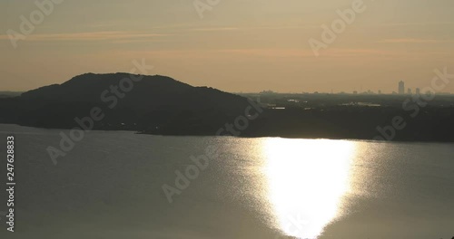 Morning sunrise at Lake Hamana in Shizuoka Japan including copy space photo