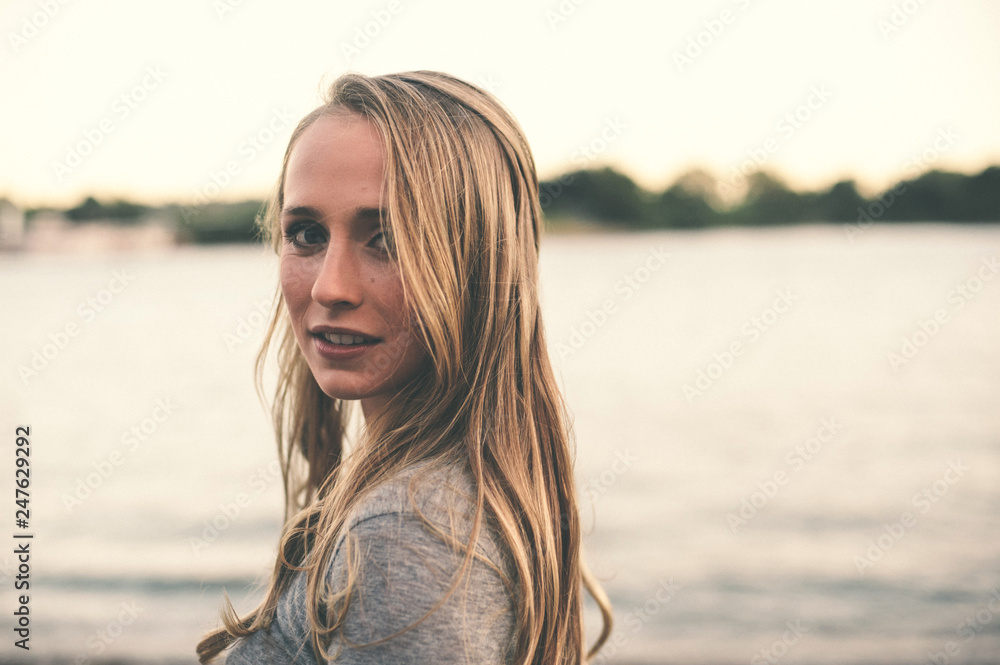 Portrait of young woman in cityscape Portrait of young woman in cityscape