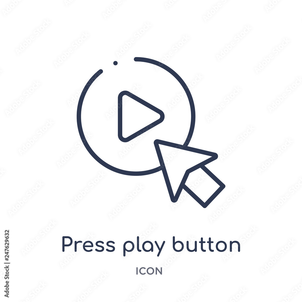 Outline press play button icon isolated black Vector Image