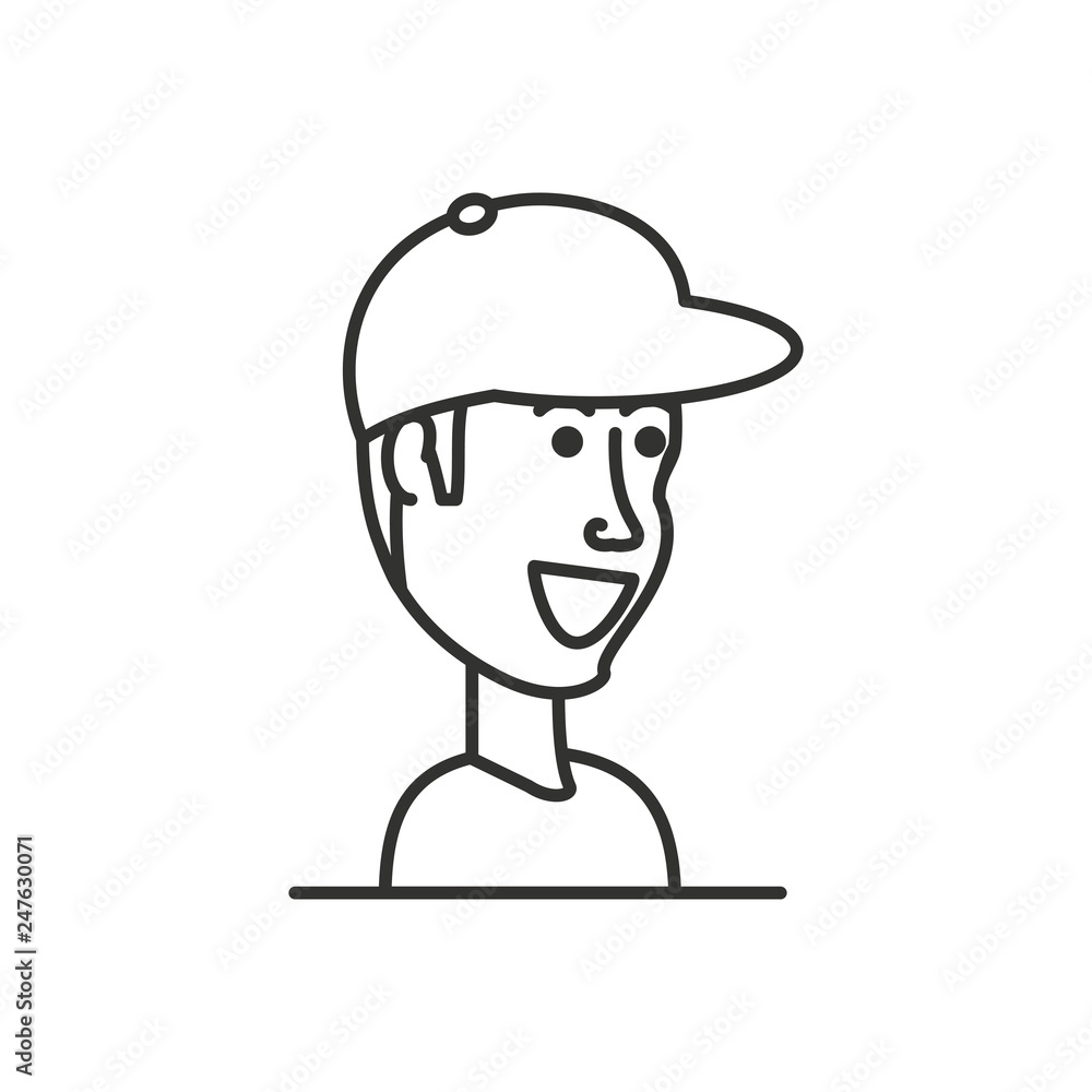 man with cap avatar character