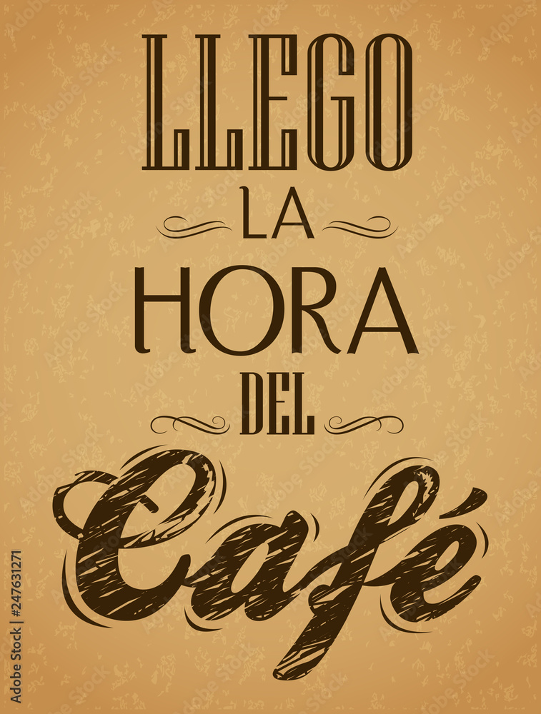 Llego la Hora del Cafe, Its Coffee Time spanish text, Message board