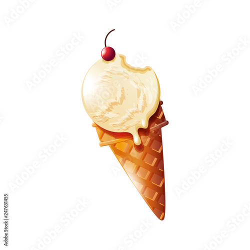 delicious ice cream in cone