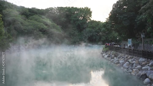 Hot Steam comming off small lake.