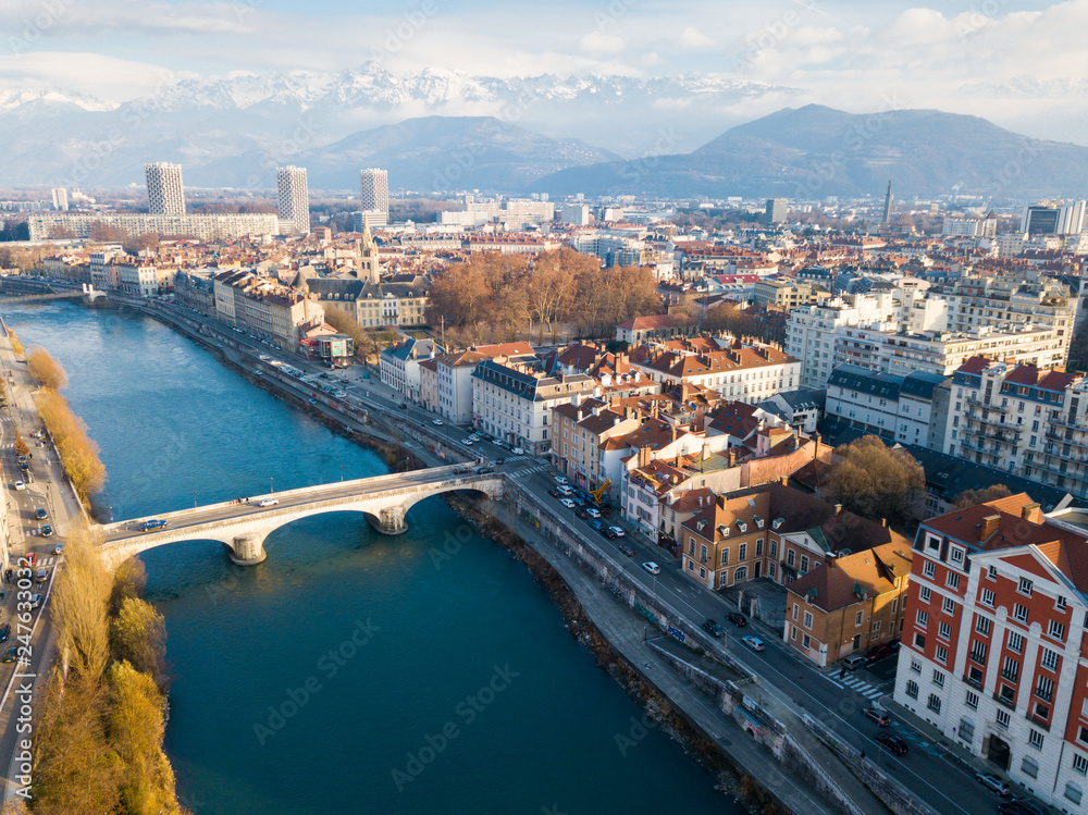 Aerial view of Grenoble