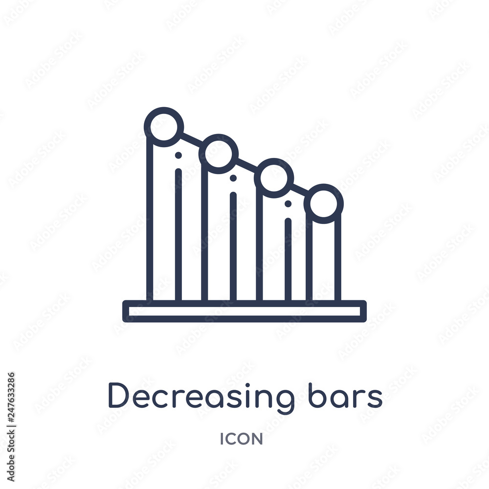 decreasing bars chart icon from user interface outline collection. Thin line decreasing bars chart icon isolated on white background. decreasing bars chart icon from user interface outline collection. Thin line decreasing bars chart icon isolated on white background.