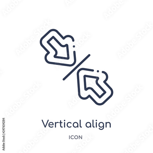 vertical align icon from user interface outline collection. Thin line vertical align icon isolated on white background.