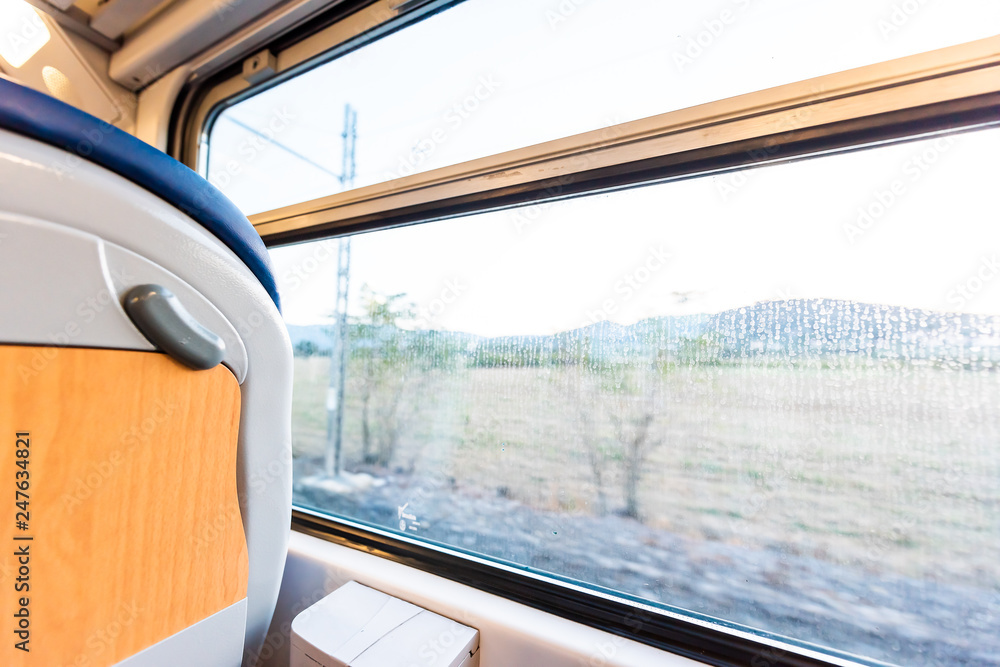 Interior inside window architecture in Italy with modern moving fast ...