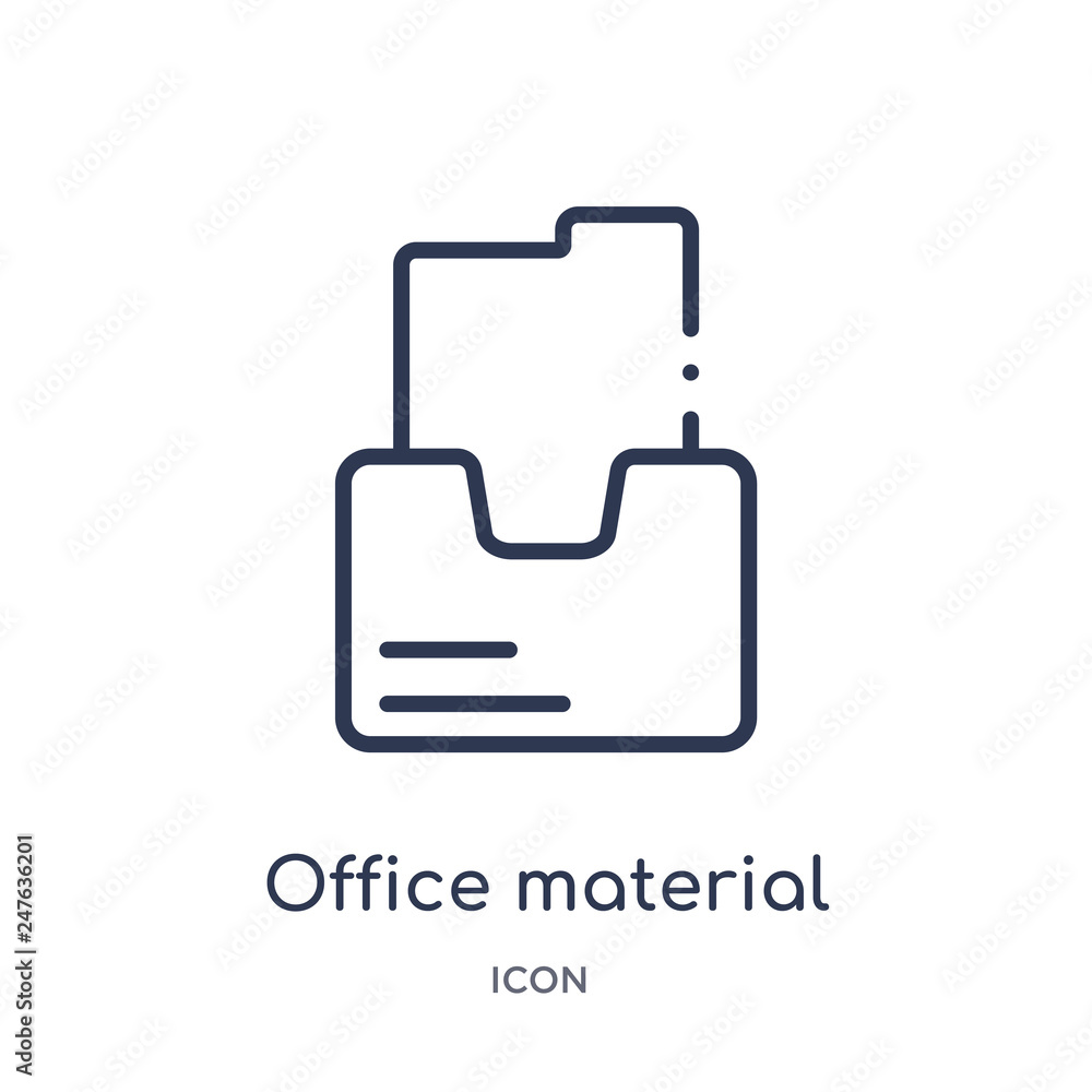 office material icon from user interface outline collection. Thin line office material icon isolated on white background.