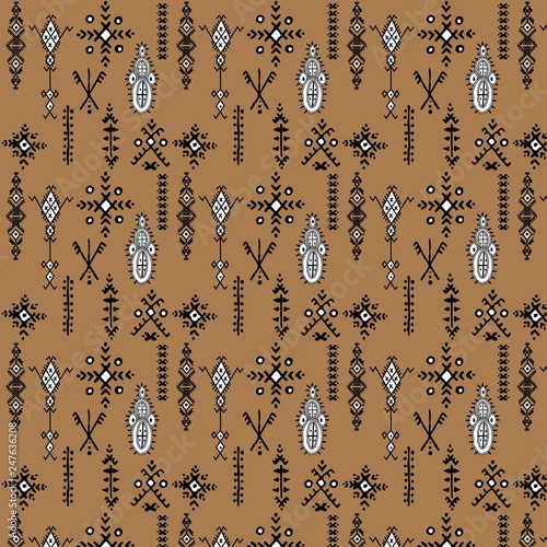 Tribal seamless pattern - Berber native signs ,ethnic background,vector illustration.