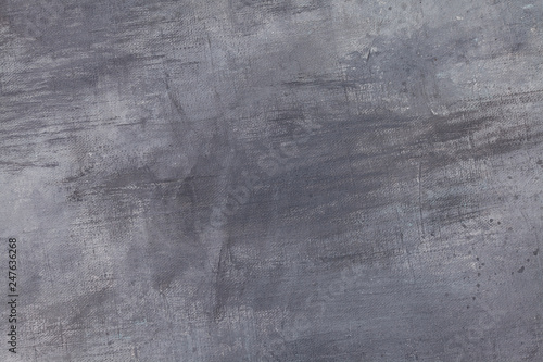 Canvas coated with aqua blue and grey acrylic paint with texture strokes. Abs...