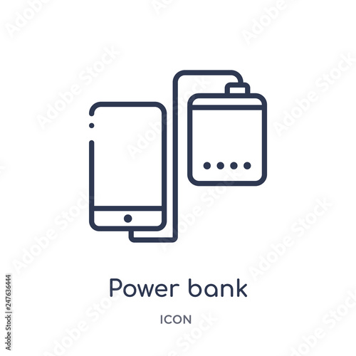 power bank icon from user interface outline collection. Thin line power bank icon isolated on white background.