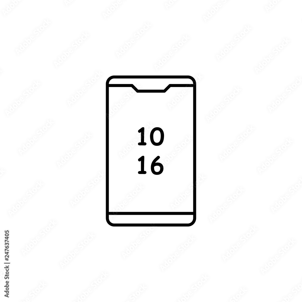 smartphone, time, clock icon. Signs and symbols can be used for web, logo, mobile app, UI, UX smartphone, time, clock icon. Signs and symbols can be used for web, logo, mobile app, UI, UX