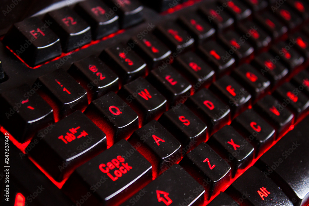 Closeup of gamer keyboard Closeup of gamer keyboard