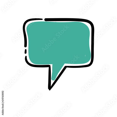 Dialogue icon doodle, hand drawn bubble speech