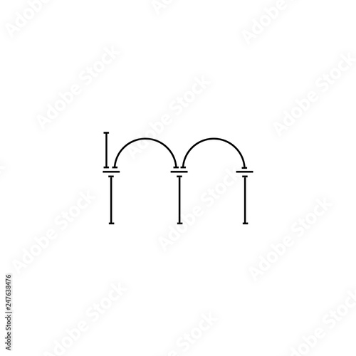 letter m, constructive elements