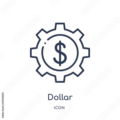 dollar icon from user interface outline collection. Thin line dollar icon isolated on white background.