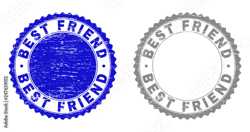 Photos Grunge BEST FRIEND stamp seals isolated on a white background