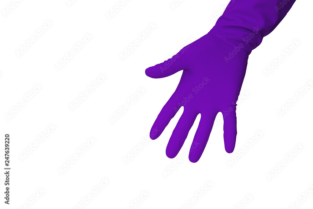 Obraz premium hand in latex glove showing number five