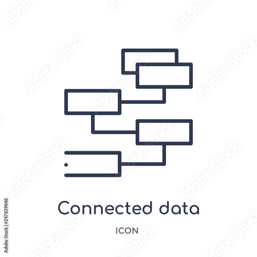 connected data flow chart icon from user interface outline collection. Thin line connected data flow chart icon isolated on white background.