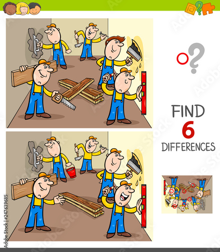 find differences game with builders