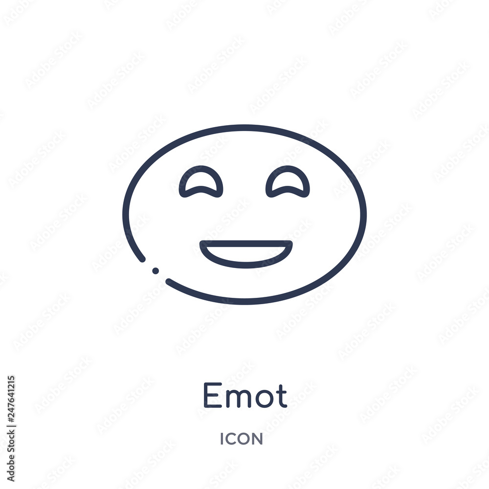 emot icon from user interface outline collection. Thin line emot icon isolated on white background. emot icon from user interface outline collection. Thin line emot icon isolated on white background.