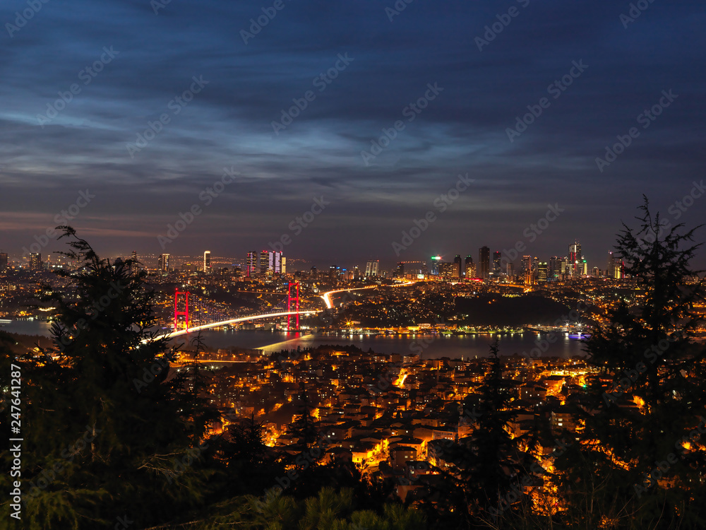 Istanbul Bosphorus bridge at sunset