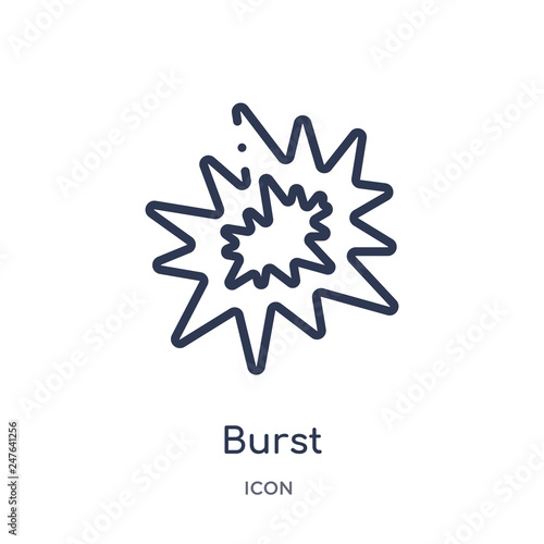 burst icon from weapons outline collection. Thin line burst icon isolated on white background.