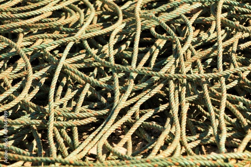 Texture of ropes in the port