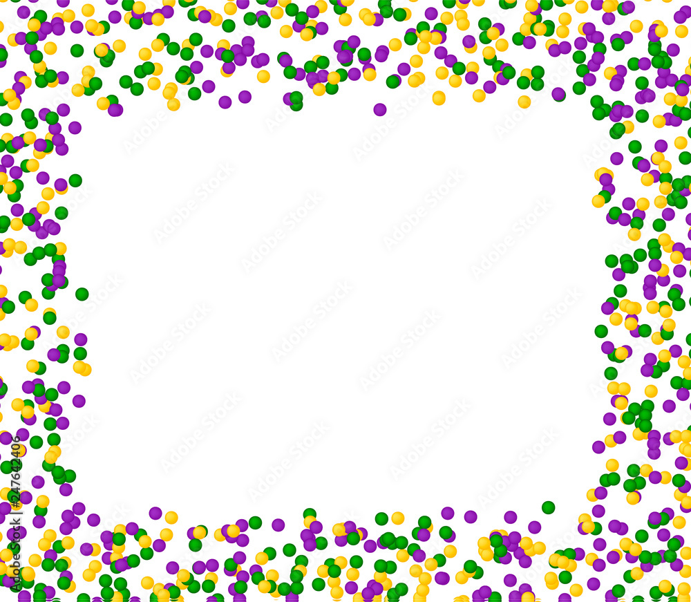 Mardi Gras carnival pattern made of colored dots