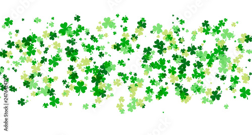 Saint Patrick day background with trefoil clover