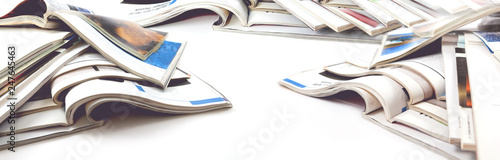 Fotografie Fashion articles and catalog design over white background