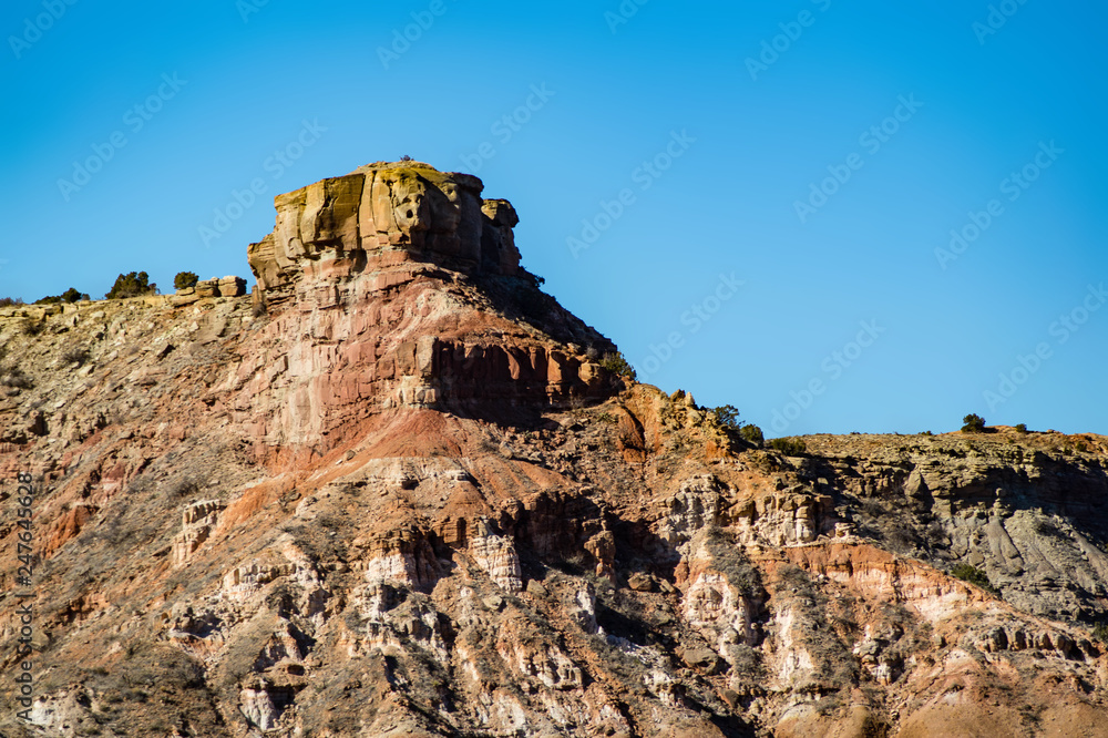 Natural erosion occuring in Palo Duro Canyon state park near Amarillo, Texas