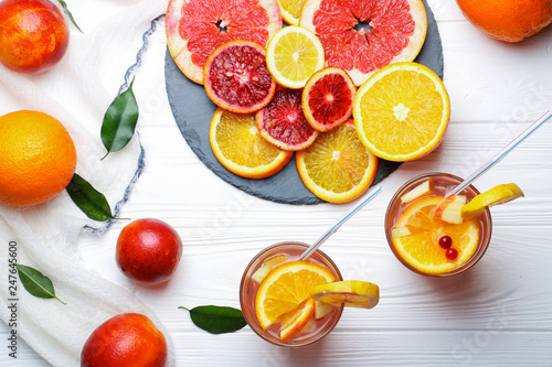 juicy fruit and citrus tea