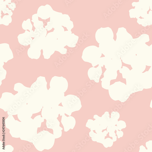 vector abstract floral repeat pattern in pink and cream