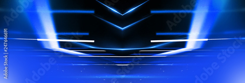 Abstract blue neon backgrou...