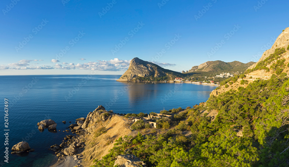 Beautiful bay on the Crimean coast.