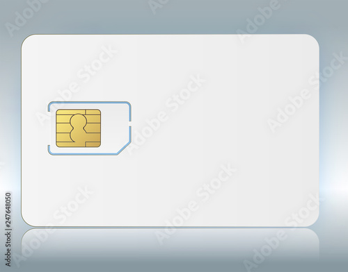 Vector Sim Mobile Cellular Phone Sim Card Chip Isolated on Background. Vector stock illustration. photo