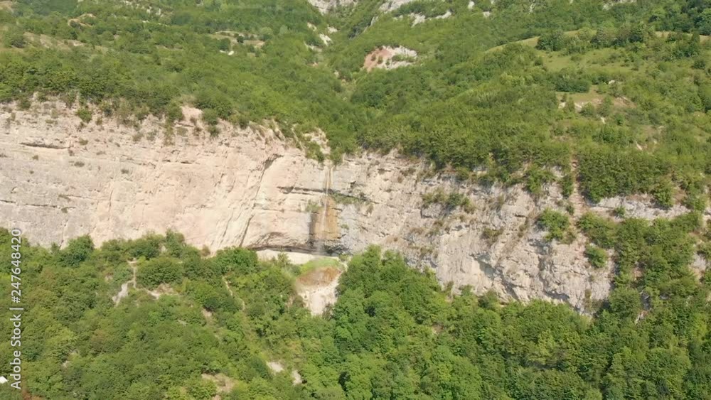 Afurja Waterfall. Afurdzhi Falls Is Located in Quba Guba Azerbaijan. Areal Dron Shoot. Afurja Waterfall. Afurdzhi Falls Is Located in Quba Guba Azerbaijan. Areal Dron Shoot.