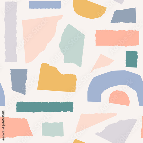 Seamless Paper Collage Pattern