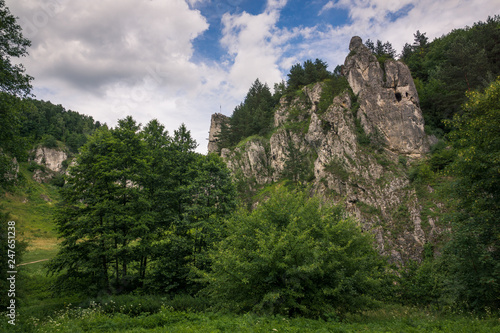 Kobylanska Valley (popular climbing place) located on the Krakowsko-Czestochowskiej upland near Kobylany, Malopolskie, Poland photo