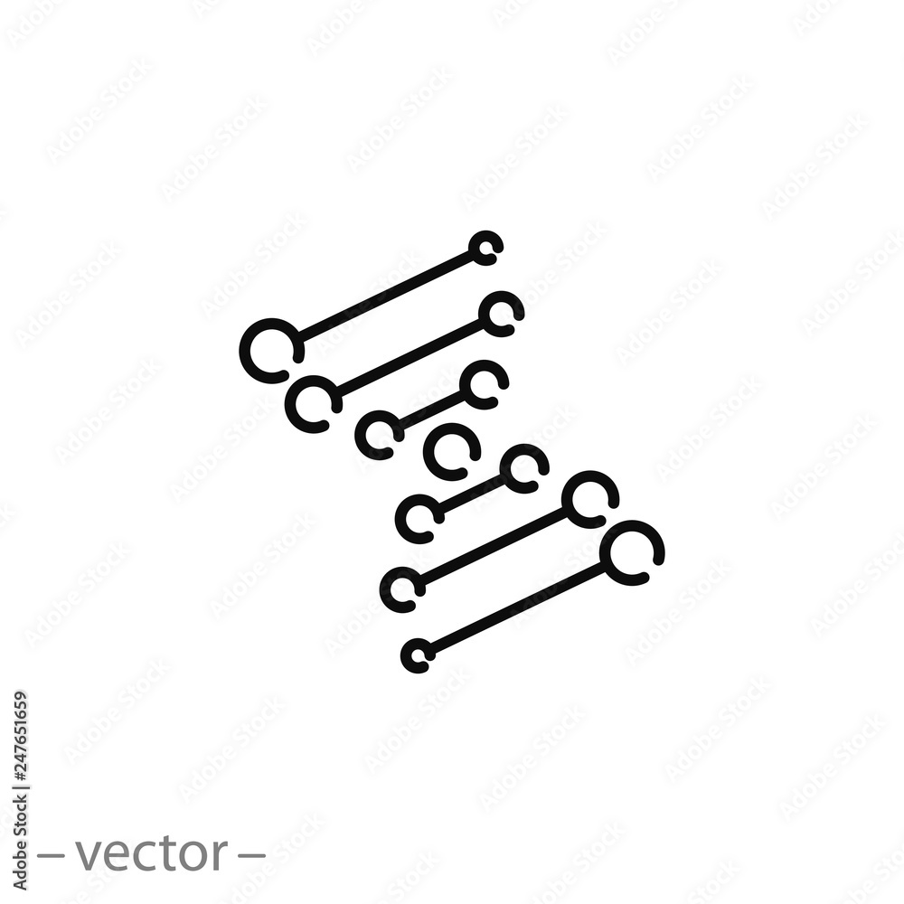 dna icon, genetic helix linear sign on white background - vector illustration eps10 dna icon, genetic helix linear sign on white background - vector illustration eps10