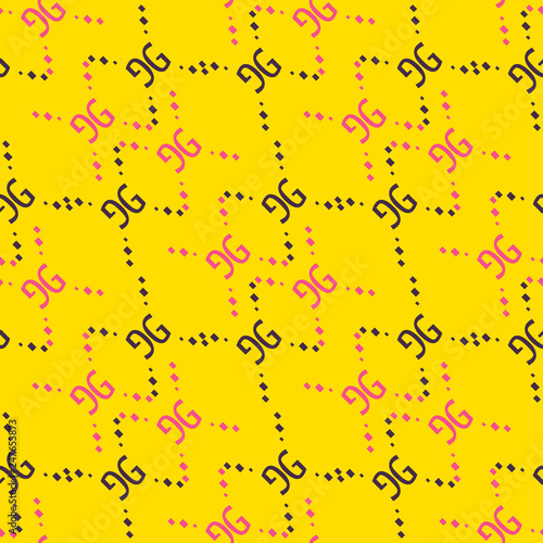 Fashion seamless pattern on yellow background. Can be used for textiles, interior, design. eps10