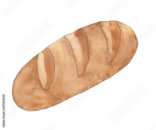 Watercolor bread