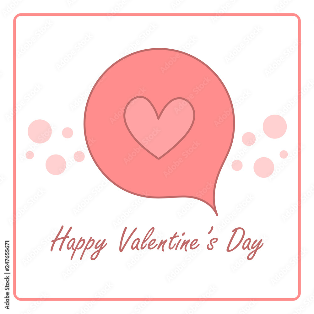 Valentine's day card with heart shape. vector design illustration