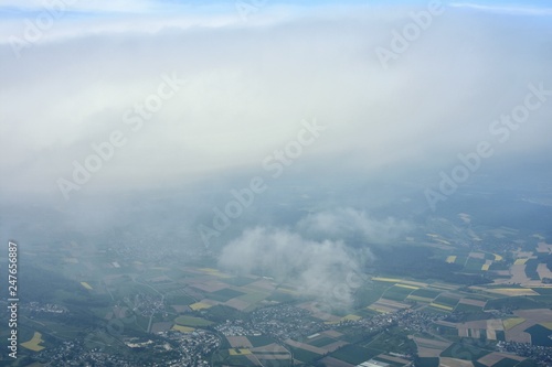 Europe under the clouds. Flight from Zurich, Switzerland to Madrid, Spain. © Arkadi