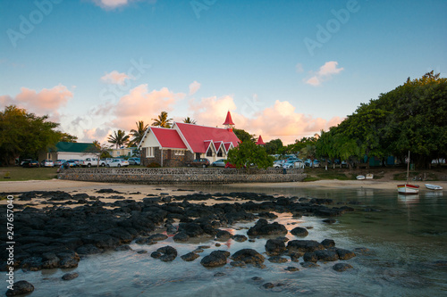 Famous church in Cap malheureux, Mauritius photo