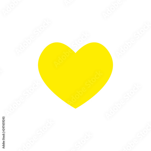 Yellow Heart Icon Object Symbol Gradient Vector Art Design Cartoon Isolated Background