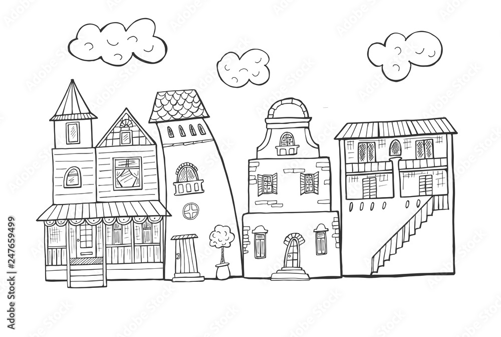 street houses buildings set