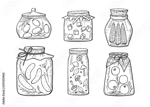 homemade pickles jars set